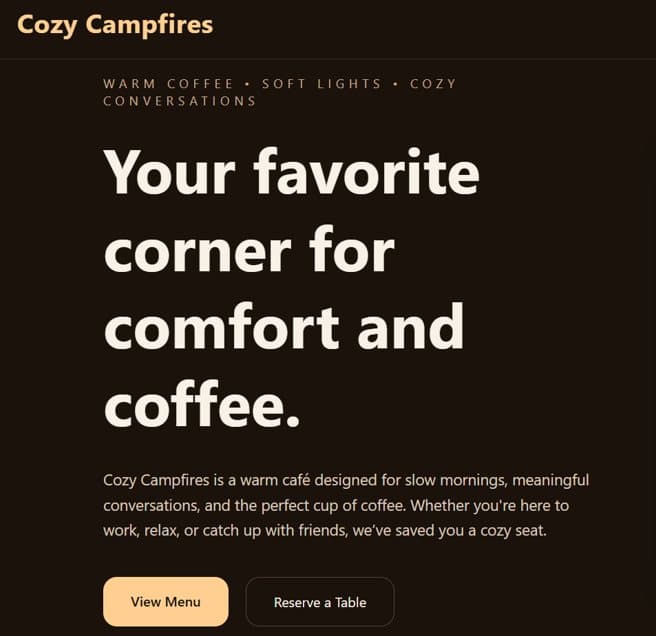 Cozy Campfires site